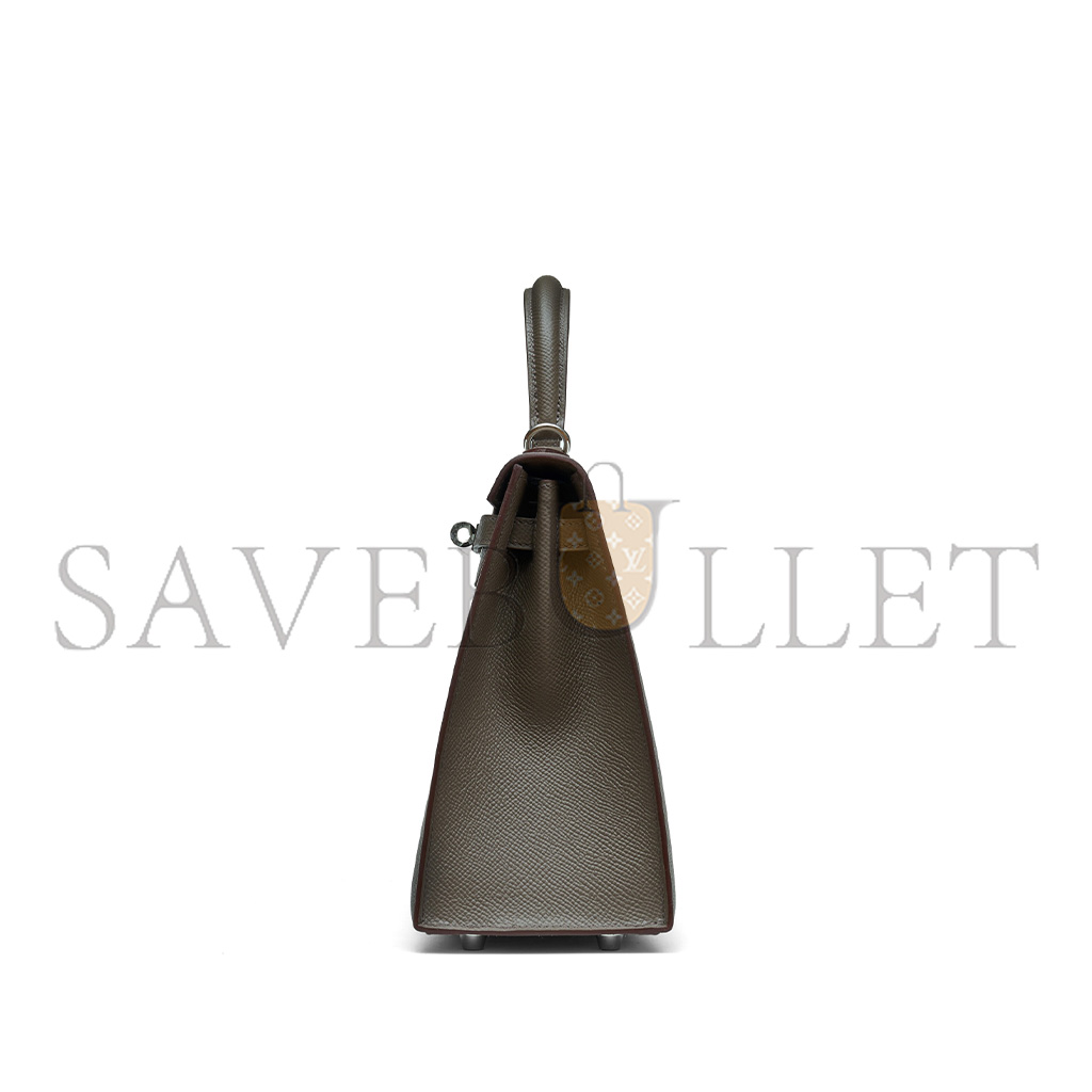 H**mes master gris tourterelle epsom kelly 25 sellier palladium hardware (25*17*7cm)
